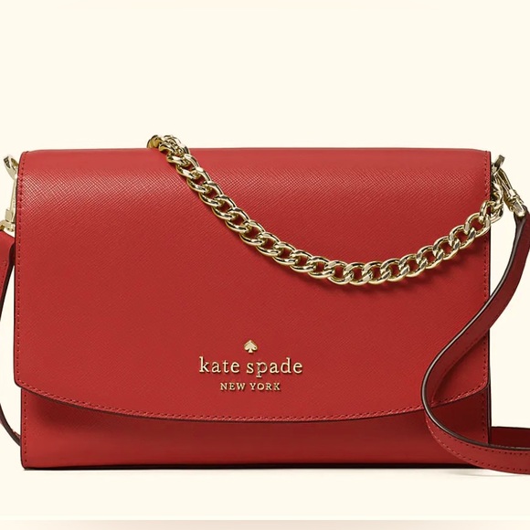 kate spade Handbags - Kate Spade Carson convertible Crossbody color Red Curran with Gold Chain.